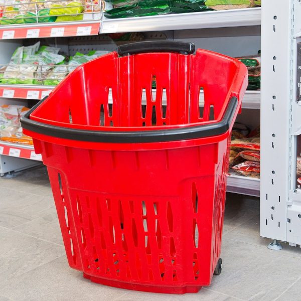 Coș de cumpărături tip troler 55 litri cu mâner telescopic din aluminiu 3