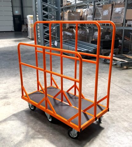 Cărucior platformă pentru magazine de bricolaj, transport produse voluminoase